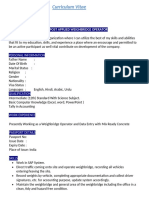 Curriculum Vitae: Post Applied Weighbridge Operator Profile