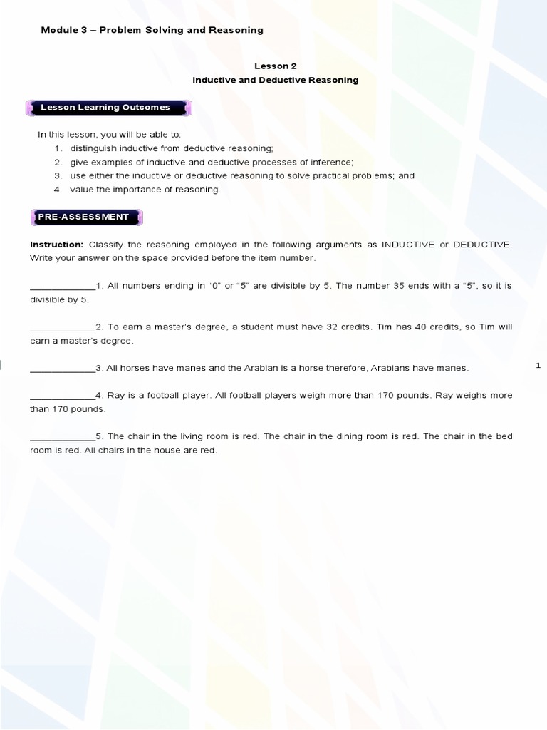 Logic Skills for Students | PDF | Inductive Reasoning | Reason
