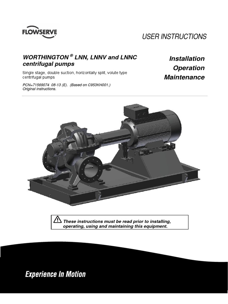 User Instructions Worthington LNN, LNNV and LNNC Centrifugal Pumps