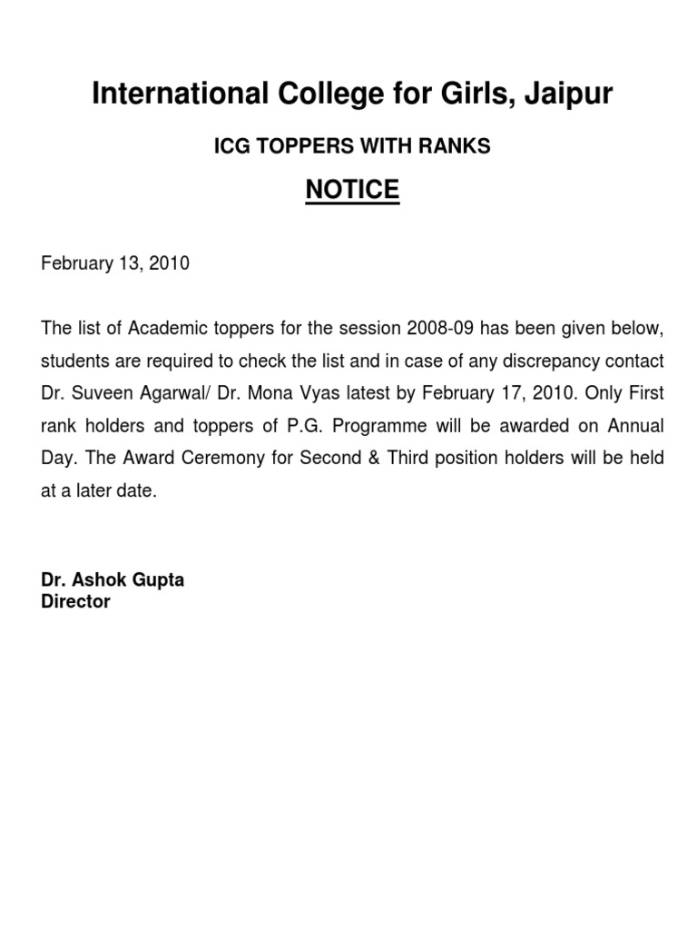 Icg Toppers With Ranks | PDF
