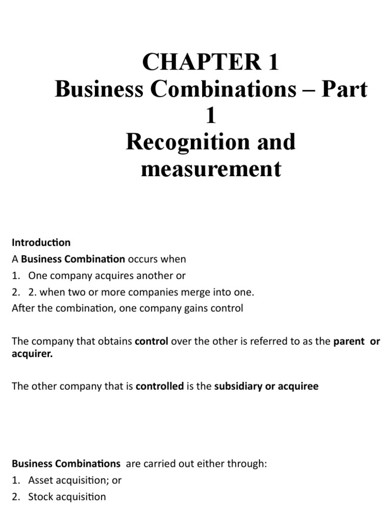 Business Combinations Overview | PDF | Mergers And Acquisitions ...