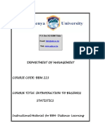 BBM 223 Introduction To Business Statistics 2