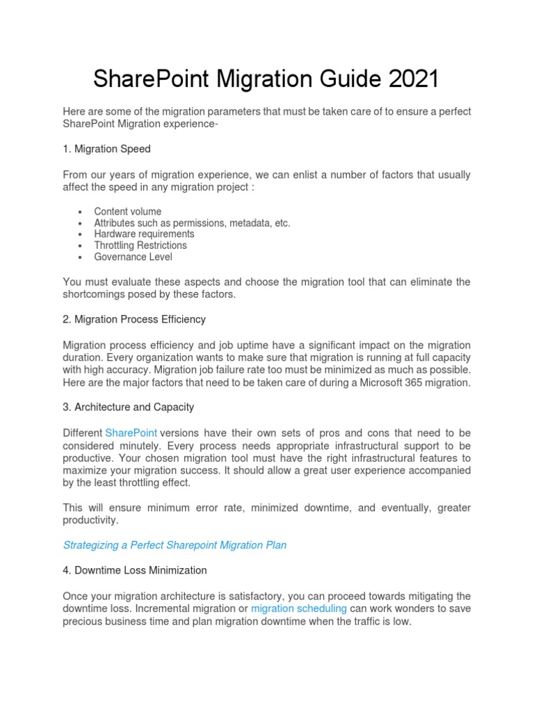 SharePoint Migration Best Practices 2021 | PDF | Share Point | Computing