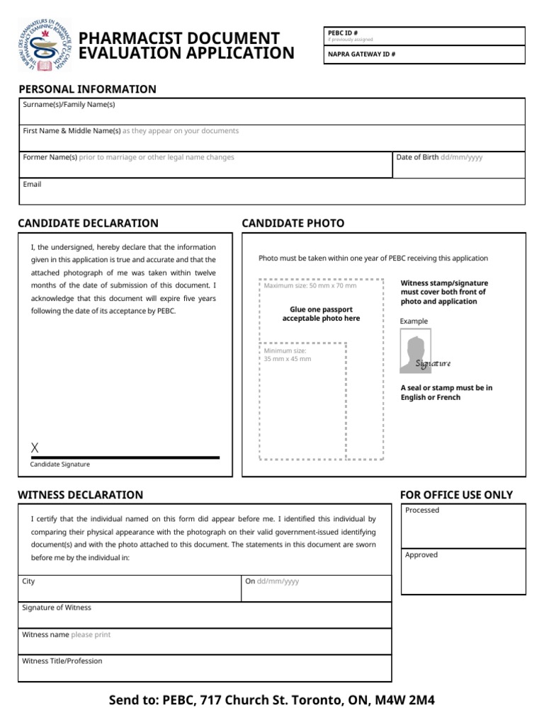 PEBC Pharmacist Evaluation Application | PDF | Privacy | Access Control