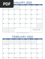 JANUARY 2020: Sunday Monday Tuesday Wednesday Thursday Friday Saturday