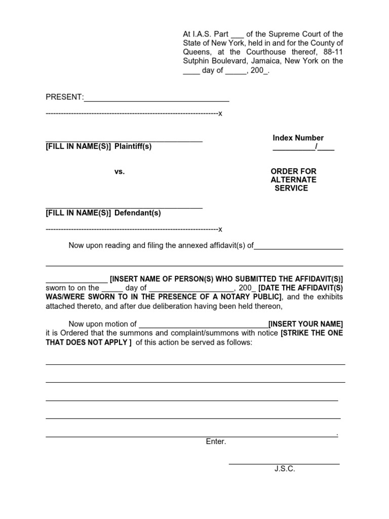 Order Alternate Service PDF