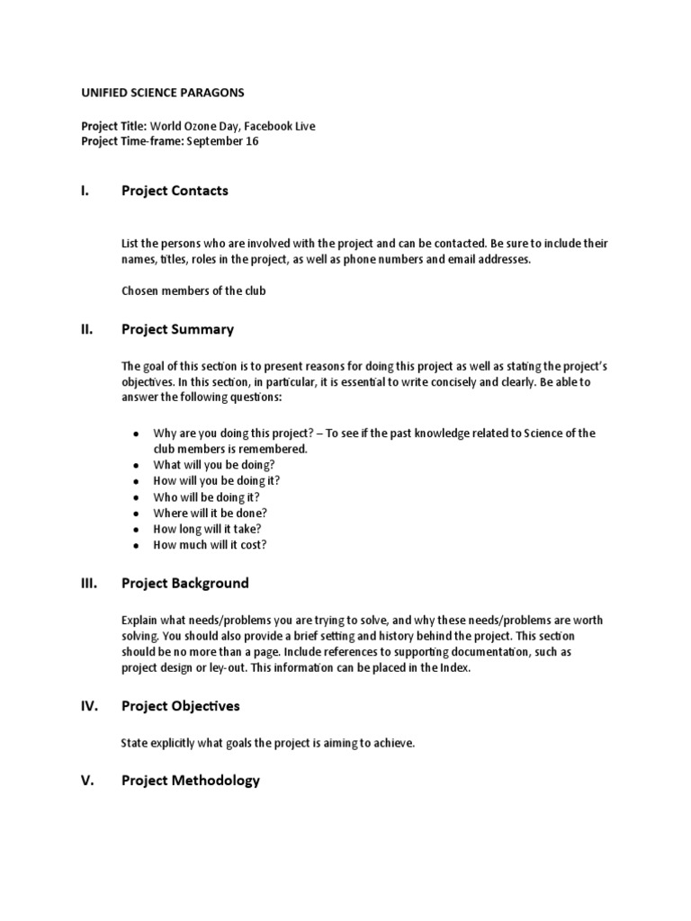 Science Club Project Proposal Template | PDF | Risk | Cognition