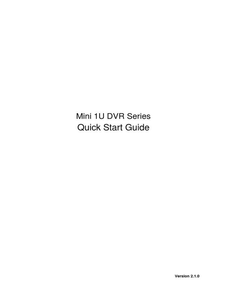 Mini DVR Quick Start Guide | PDF | Usb | Information Age