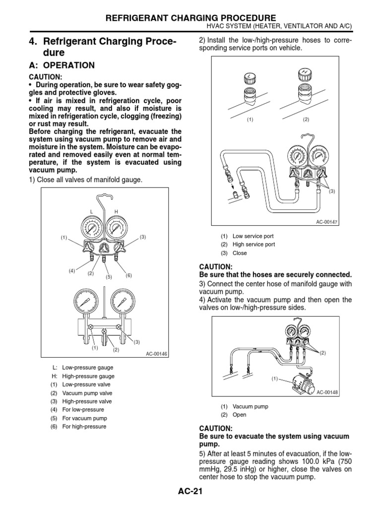Refrigerant Charging Procedure PDF Air Conditioning Valve