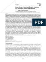 Students' Indiscipline: Types, Causes and Possible Solutions: The Case of Secondary Schools in Cameroon