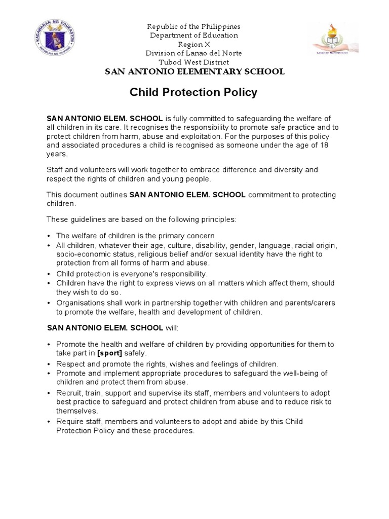 Child Protection Policy Template PDF Child Protection Childhood
