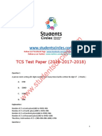 TCS Test Paper Solutions