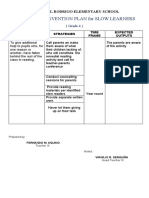 Reading Intervention Plan For Slow Learners: Cristobal Rodrigo Elementary School