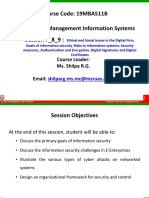 Course Code: 19MBA511B Course Title: Management Information Systems Session 7 - 8 - 9