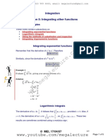 Integration Section 5: Integrating Other Functions: Notes and Examples