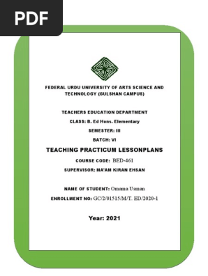 teaching practicum portfolio pdf lesson plan teachers