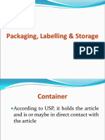 Packaging, Labelling & Storage