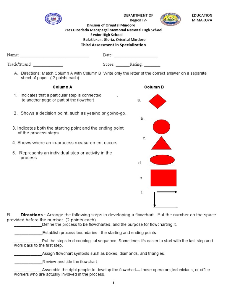 Specialization Exam: Flowchart Assessment | PDF