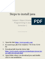 Steps To Install Java: Subject: Object Oriented Programming in Java Semester-1