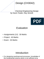Plant Design (CH3042) : Reference: Chemical Engineering Design by Gavin Towler, Ray Sinnott