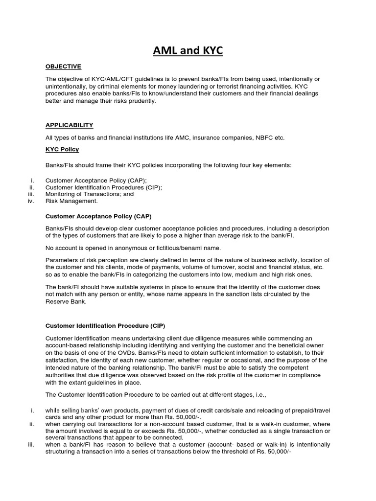 AML and KYC | PDF | Money Laundering | Business