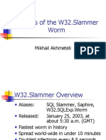 Analysis of The W32.Slammer Worm: Mikhail Akhmeteli