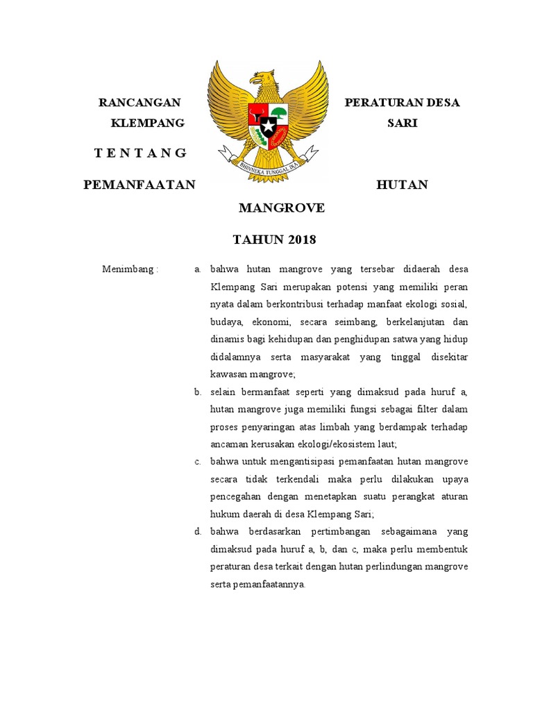 Perdes Mangrove2 | PDF | Teknologi & Rekayasa