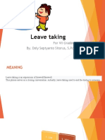 Leave Taking: For VII Grader By. Doly Septyanto Sitorus, S.PD
