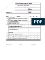 Quality checklist for site works