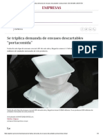 Se Triplica Demanda de Envases Descartables "Portacomida" - ECONOMIA - GESTIÓN