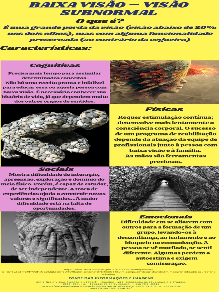 Baixa Visão - Visão Subnormal Infográfico | PDF | Deficiência visual ...