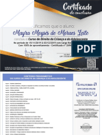 Certificado Direito Da Criança e Do Adolescente