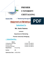 Assignment On: Marketing Mix: Premier University Chittagong