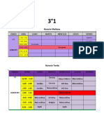 Horarios mañana y tarde