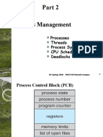 Process Management: Processes Threads Process Synchronization CPU Scheduling Deadlocks