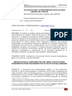 Pautas Metodológicas para La Intervención Sociocultural Laboral Del Gestor