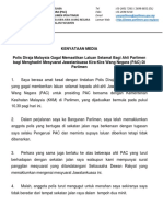 Kenyataan Media Pengerusi PAC berhubung Kegagalan Polis Memastikan Laluan Selamat Kepada Ahli Parlimen 02082021 (2)