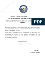 Madda Walabu University College of Social Science and Humanities Department of Geography and Environmental Studies