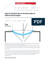 How To Calculate The Air-Formed Radius of Different Bend Angles