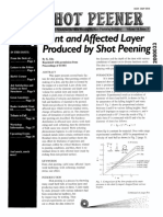 Dent and Arected Layer Produced by Shot Peening