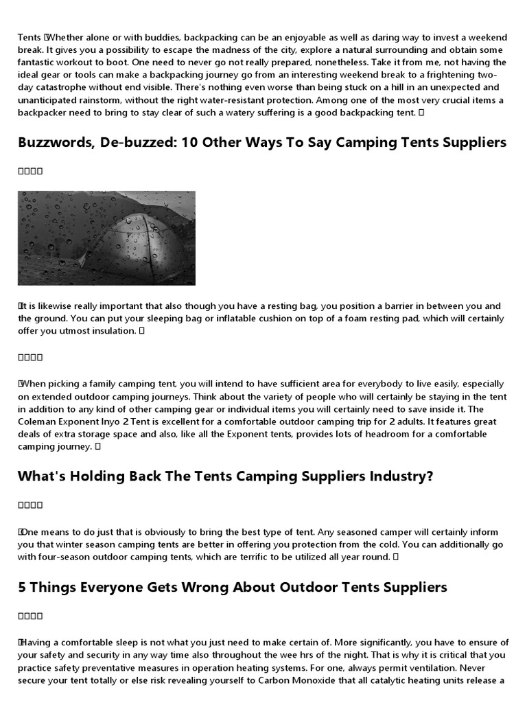 Buzzwords, DeBuzzed 10 Other Ways To Say Camping Tents Suppliers