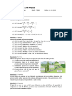 Matemáticas 1o ESO Examen 2a Evaluación