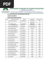 List of The Students Who Availed Institutional Scholarship Academic Year 2015-16 Details of Kahe Merit Scholarship