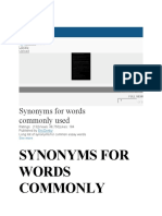 Synonyms For Words Commonly Used