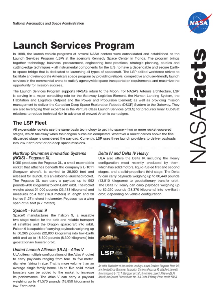 Launch Services Program The LSP Fleet PDF United Launch Alliance