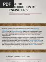 ENGG 401 Introduction To Engineering: 3Hrs Lab Engr. Elenor M. Reyes, Mengg-Ee, Pee, Asean Eng