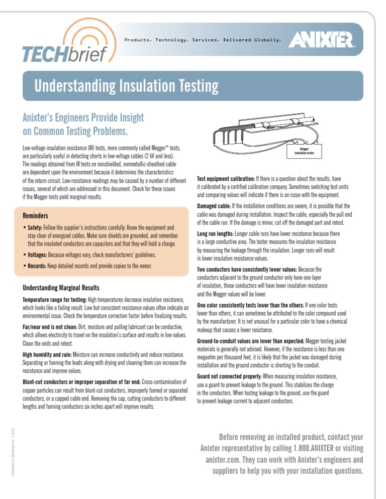 Megger Testing TECHbrief | PDF | Technology & Engineering