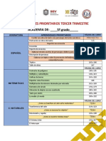 APRENDIZAJES PRIORITARIOS TERCER TRIMESTRE 5o