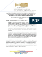 Proyecto de Ley Sede Alterna Presidencia, Congreso y Ministerios 20.07.21