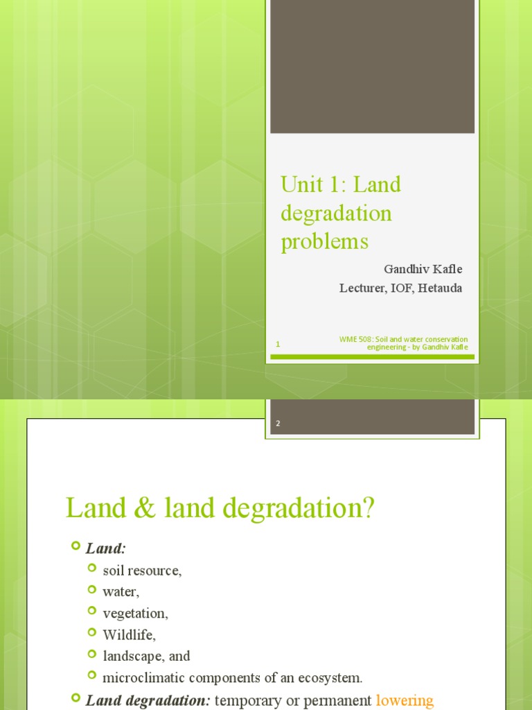 Unit 1 Introduction To Land Degradation PDF Erosion Environmental